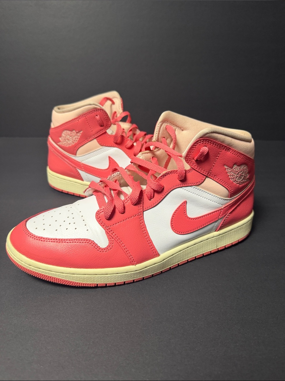 Jordan Women’s High Top Sneakers in Coral, White, Cream